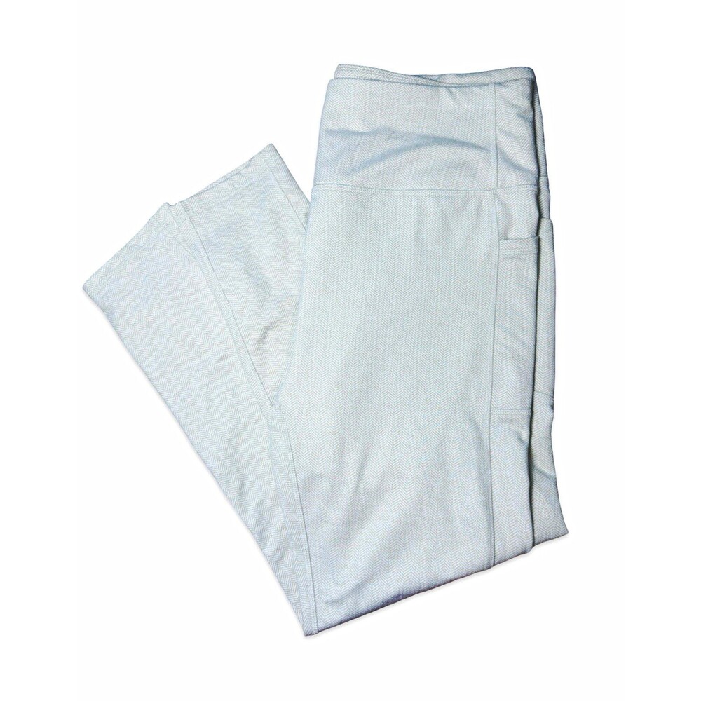 Kyodan Outdoor Herringbone Leggings | Sz XL | Cream Stretch Pants | Pockets